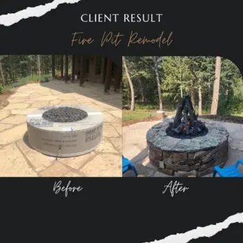 Fire pit remodel before after