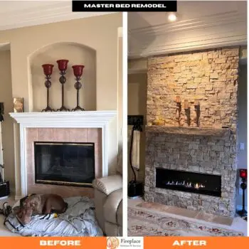 Fireplace before and after remodel