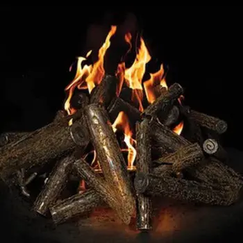 Firewood burning with bright flames