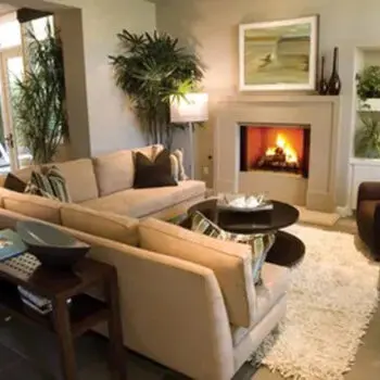 Cozy living room with fireplace