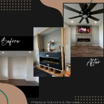 Fireplace renovation before and after