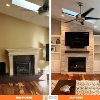 Fireplace renovation before and after