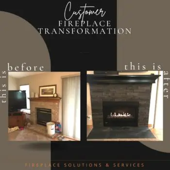 Fireplace before and after transformation